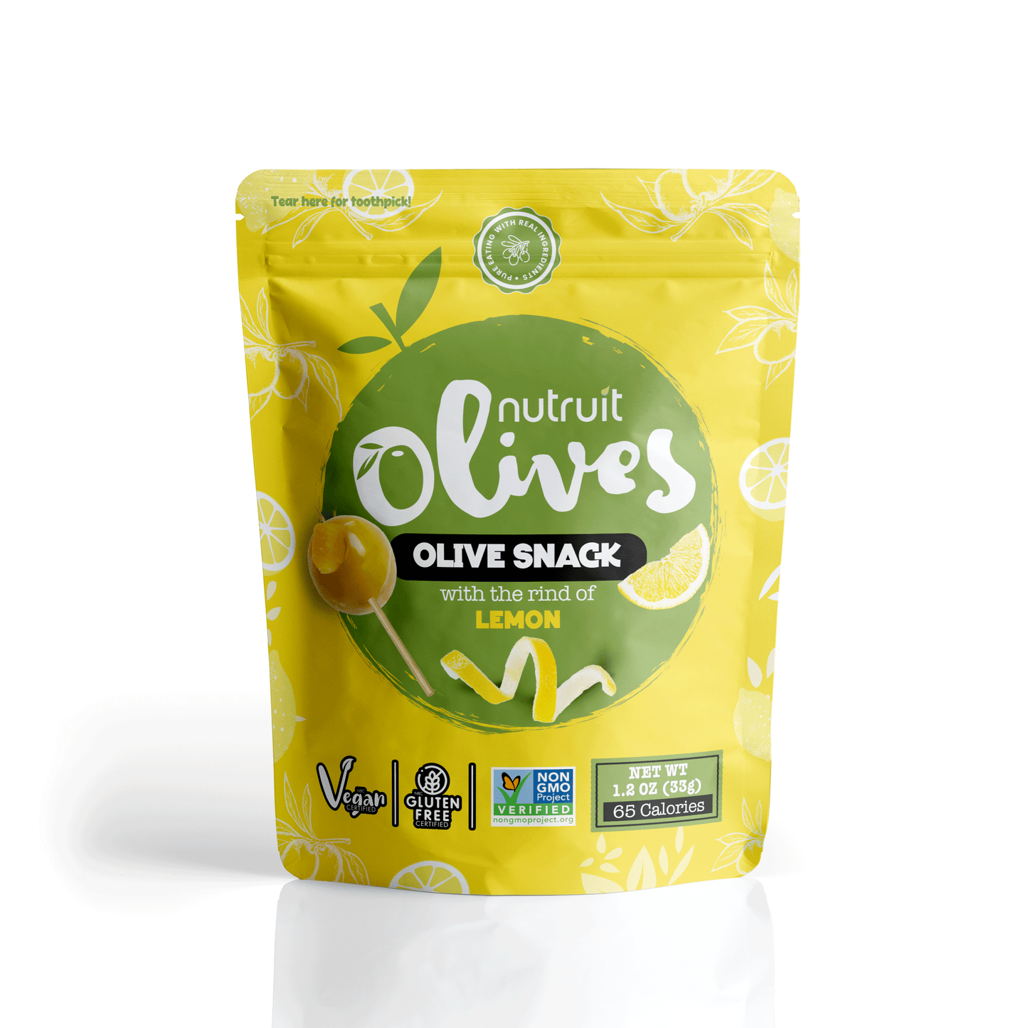 Nutruit Olive Snack (Lemon) Special Toothpick on top packs (20 Pack)