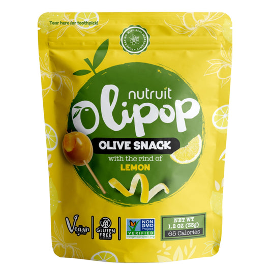 Nutruit Olive Snack (Lemon) Special Toothpick on top packs (20 Pack)